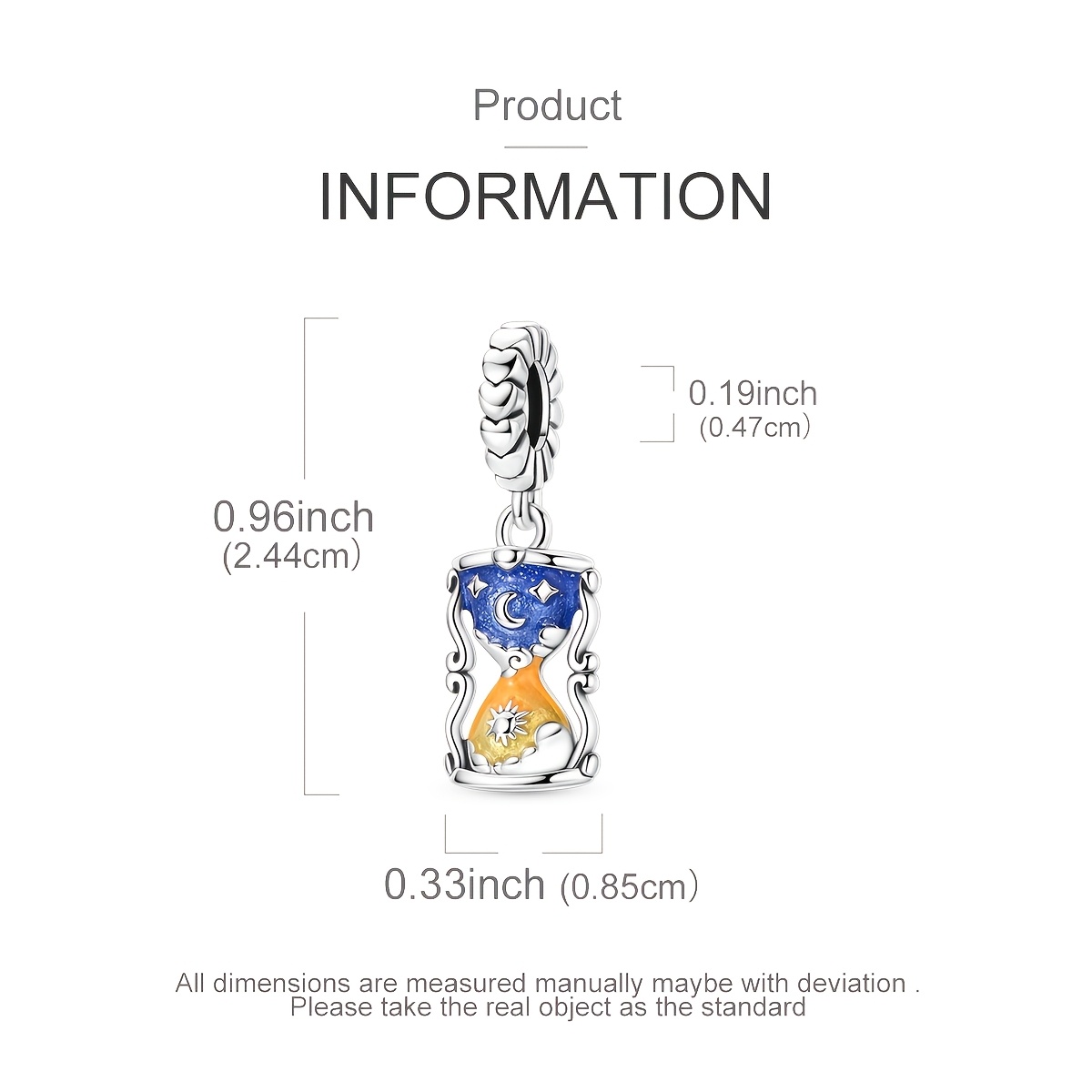 DIY Silver Plated Sun, Moon, Hourglass Charm Set